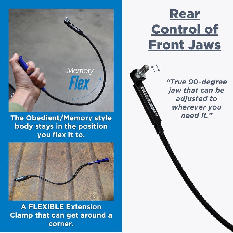 TITE-REACH Retro-Flex Extension Clamp, 24" Memory Flexible Mini Vise Tool, Nut & Bolt Holder with Obedient Body, Tight Space Retrieval Clamp - Image 3
